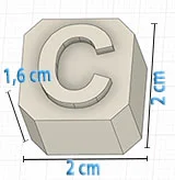 Dimensiones de cada letra