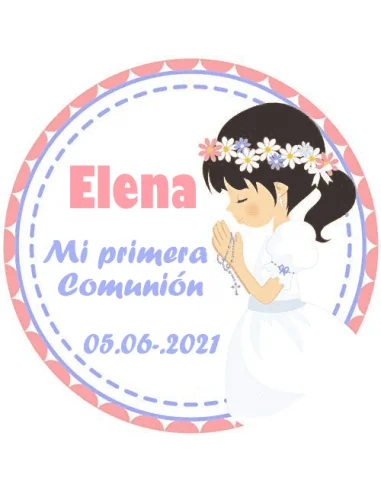 Etiqueta de Comunión - Niña Morena