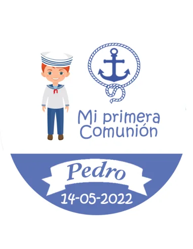 Etiqueta de Comunión - Marinero Pelirrojo