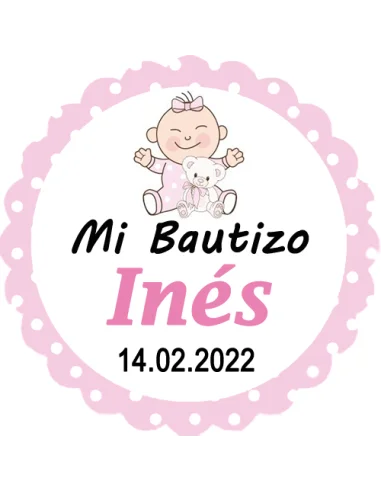 Etiqueta de Bautizo - Bebé Niña