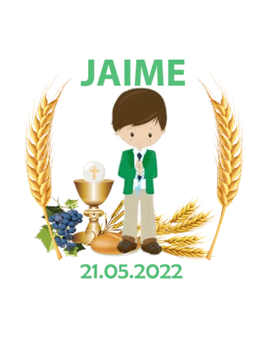 Etiqueta de Comunión - Niño Verde