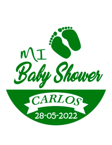 Etiqueta de Baby Shower - Huellas Pies Verde